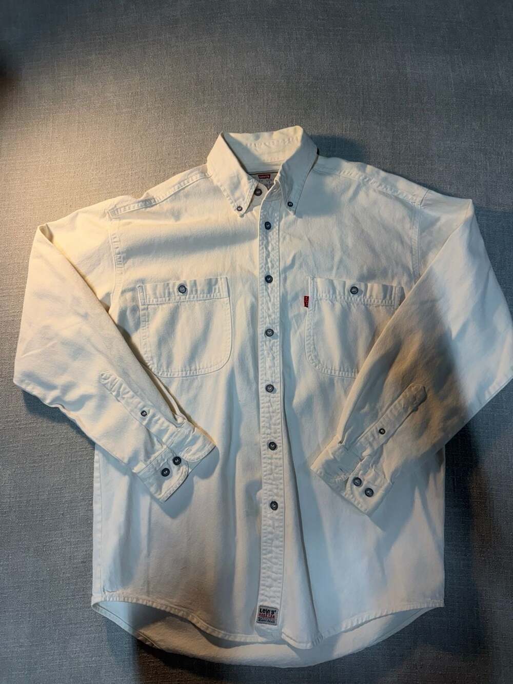 Vintage Levi's Red Tab Authentic Jeanswear Button-Up Shirt Ivory